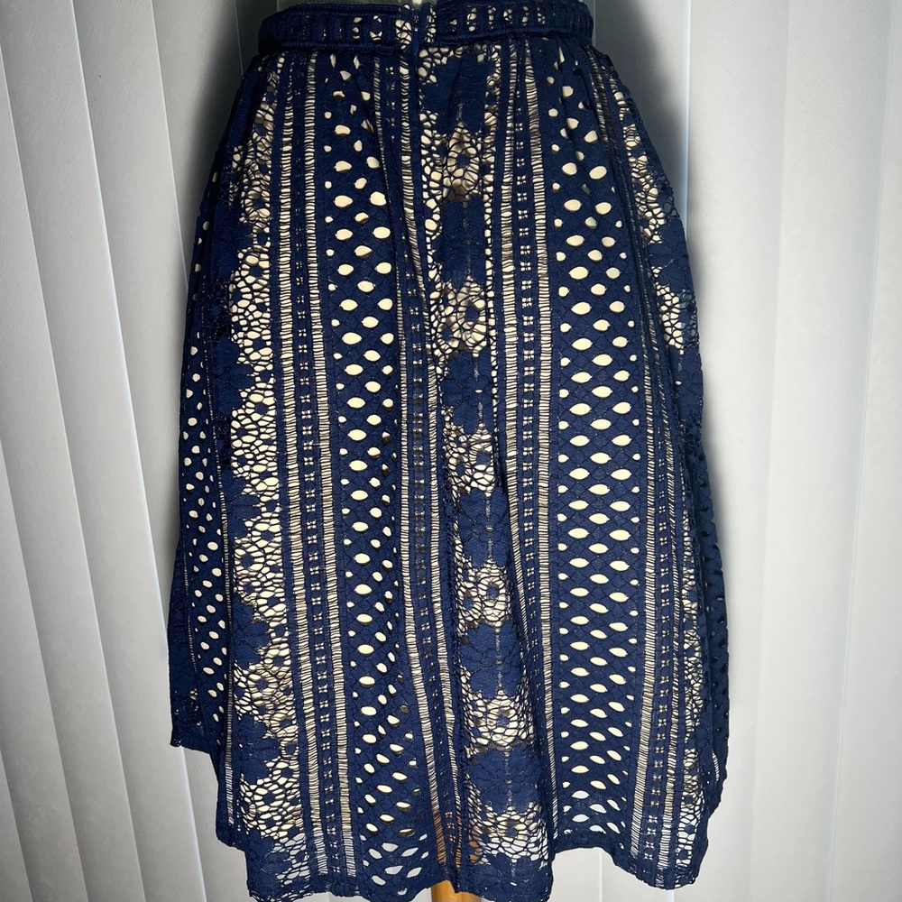 Skirt - Small - Blue Rair Full Lace over a line skirt - 100 polyester- NWOT